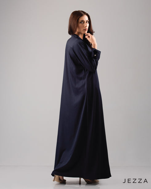 Sophisticated Lapel Collar Ankle Length Dress 56021